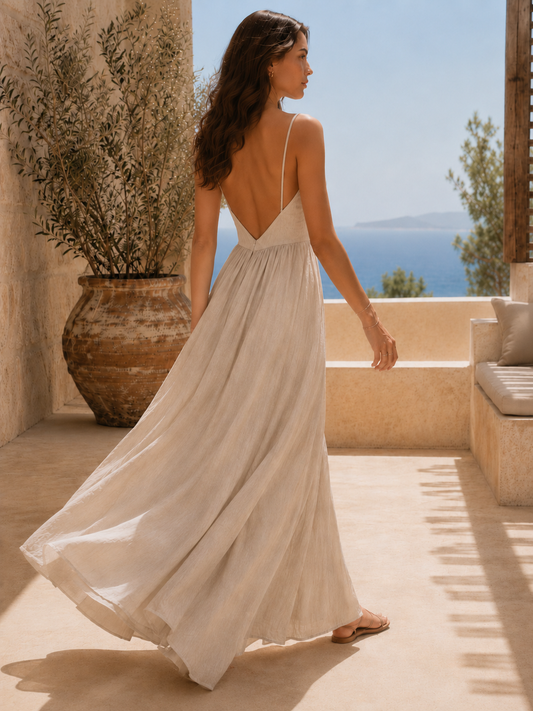 Vestido de mujer Formentera en beige arena