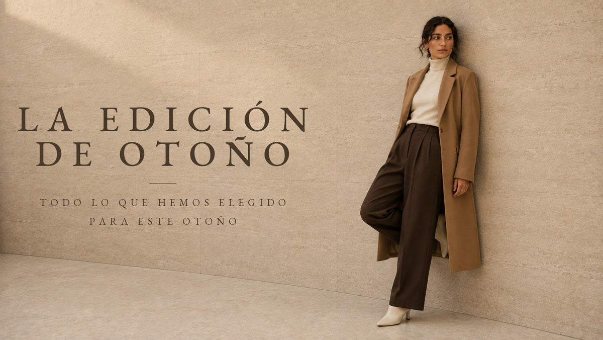 Look de otoño completo: abrigo camel, punto crudo y pantalón chocolate
